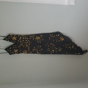 Black and gold evening dress